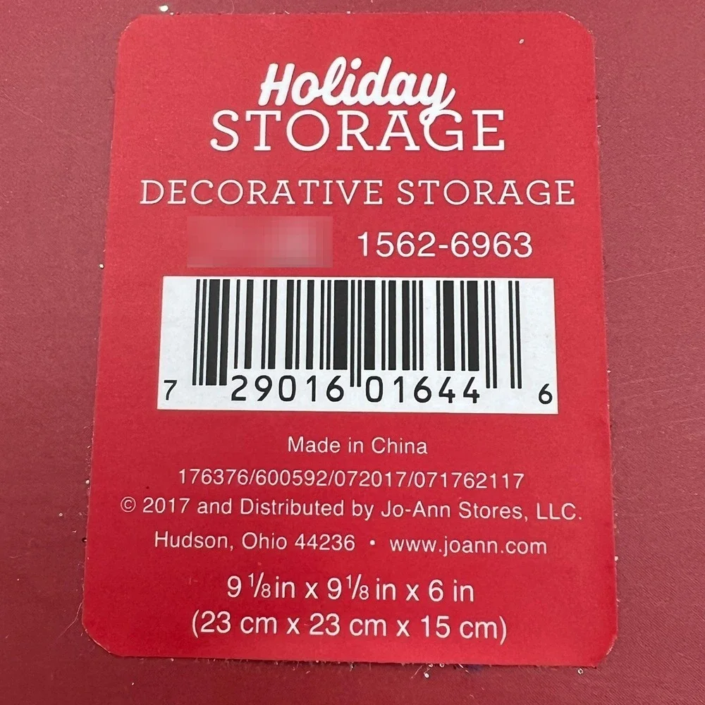 Susan Winget Holiday Storage Box Unisex OS Red NWOT Snowman Bird Paisley